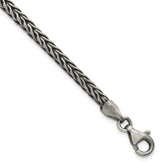 Sterling Silver Antiqued 3.9mm Wheat Link Mens 8 inch Bracelet