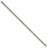 Sterling Silver Black Ruthenium-plated Brushed Fancy Curb Chain Mens 8.5 inch Bracelet