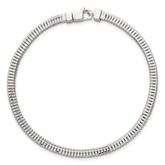 Sterling Silver Polished Fancy 3.5mm Square Snake Link 8 Inch Bracelet