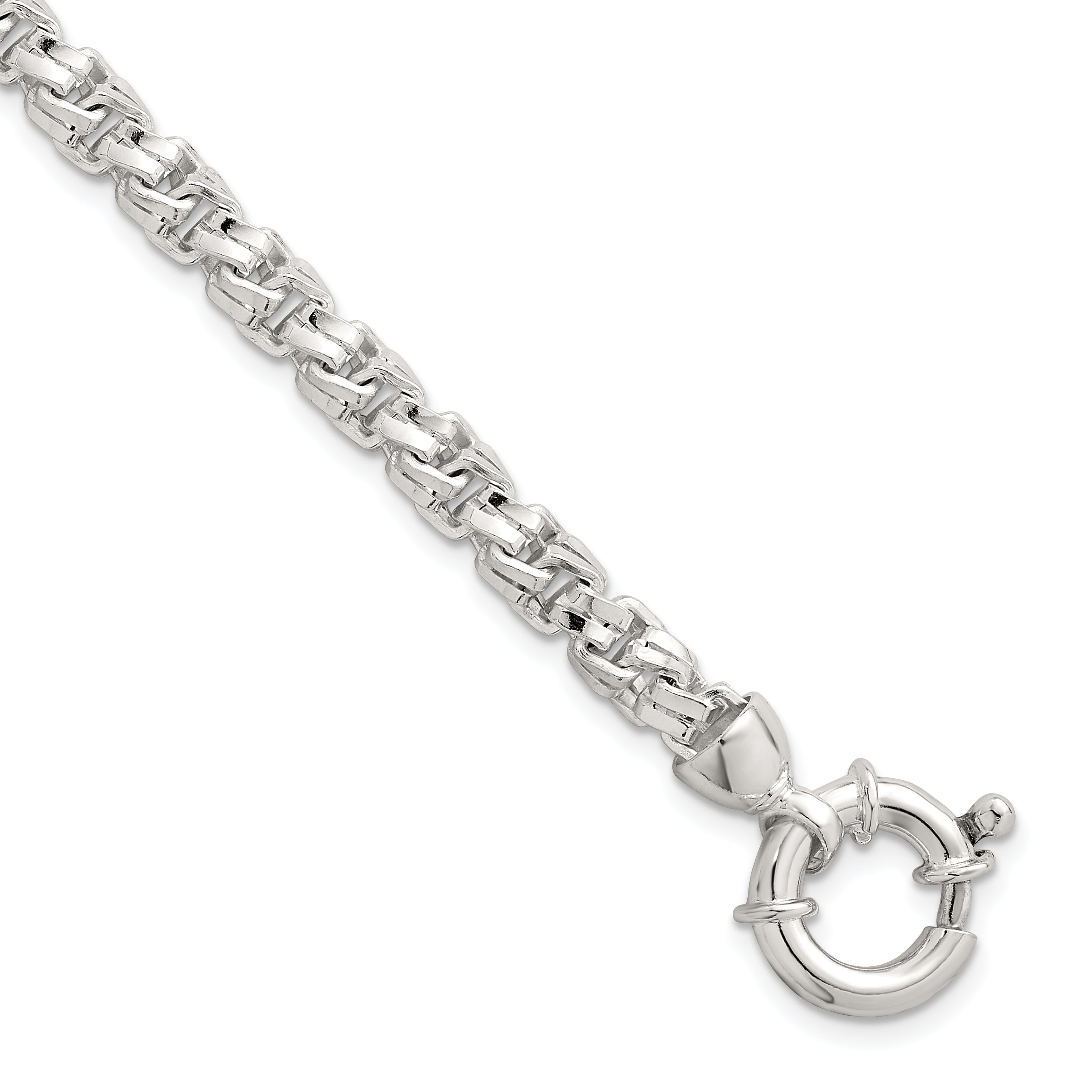 Sterling Silver Polished 5.65mm Fancy Link 7.5 Inch Bracelet