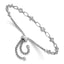 Round Cubic Zirconia and Cross Bolo Bracelet in Sterling Silver, 4.3mm Adjustable - Sophia Jewelers
