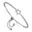Cubic Zirconia Star Bolo Bracelet in Sterling Silver, 12.3mm Adjustable - Sophia Jewelers
