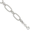 Sterling Silver Polished and Twisted Fancy Oval Link 7.5 inch Bracelet