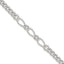 Sterling Silver Polished Mixed Curb Link 6.75 Inch with 1 Inch Extension Bracelet