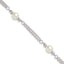 Strand Glass Pearls Station Bracelet in Sterling Silver, 7.5 Inch - Sophia Jewelers