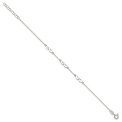 Sterling Silver Polished Infinity 7 inch with 1 inch Extension Bracelet