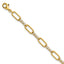 Sterling Silver Gold-tone Polished CZ and Paperclip Link 7 Inch with 1 Inch Extension Bracelet
