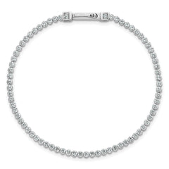 Sterling Silver Rhodium-plated Polished 2.5mm CZ 7.5 inch Tennis Bracelet