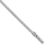 Sterling Silver Rhodium-plated Polished 2.5mm CZ 7.5 inch Tennis Bracelet