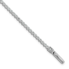 Sterling Silver Rhodium-plated Polished 2.5mm CZ 7.5 inch Tennis Bracelet