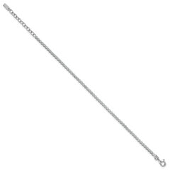 Sterling Silver Rhodium-plated Polished 2.5mm CZ 6.25 inch with 1.25 inch Extender Tennis Bracelet