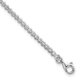 Sterling Silver Rhodium-plated Polished 2.5mm CZ 6.25 inch with 1.25 inch Extender Tennis Bracelet