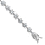 Round Cubic Zirconia Hexagon Setting Bracelet in Sterling Silver, 6mm, 8 Inch - Sophia Jewelers