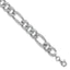 Cubic Zirconia Figaro Link Bracelet in Sterling Silver, 8.1mm, 7 Inch - Sophia Jewelers
