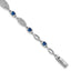 Sterling Silver Rhodium-plated Marquise Blue and White CZ Oval Link 7 inch Bracelet