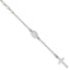 Freshwater Pearl Miraculous Medal Anklet in Sterling Silver, 10 Inch - Sophia Jewelers
