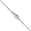 Sterling Silver Beaded CZ Interlocked Circles 9 inch Plus 1 inch Extender - Total 10 inch Anklet