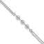 Sterling Silver Beaded 2-Strand 9 inch Plus 1 inch Extender - Total 10 inch Anklet