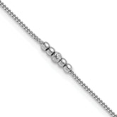 Sterling Silver Rhodium-plated Beaded 9 inch Plus 1 inch Extender - Total 10 inch Anklet