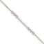 Sterling Silver Beaded and Bar 9 inch Plus 1 inch Extender - Total 10 inch Anklet