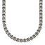 Sterling Silver Antiqued Brushed 5.00mm Fancy Box Link 19.75 inch Necklace