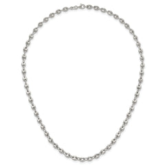 Sterling Silver Polished 4.8mm Puffed Mariner/Anchor Link 18 Inch Necklace