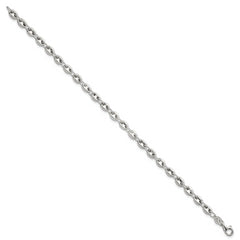 Sterling Silver Polished 4.8mm Puffed Mariner/Anchor Link 7.5 Inch Bracelet