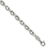 Sterling Silver Polished 4.8mm Puffed Mariner/Anchor Link 7.5 Inch Bracelet