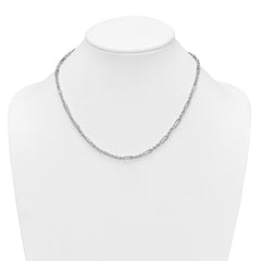 Sterling Silver Polished 4.0mm Figaro Rope 18 Inch Necklace