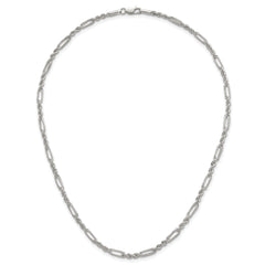 Sterling Silver Polished 4.0mm Figaro Rope 18 Inch Necklace