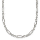 Sterling Silver Polished 4.0mm Figaro Rope 18 Inch Necklace