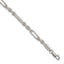 Sterling Silver Polished Textured 4.5mm Figaro Rope 7.5 inch Bracelet
