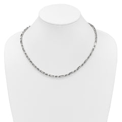 Sterling Silver Rhodium-plated Polished 4.75mm Figaro Rope Chain 19.75 inch Necklace