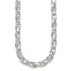 Sterling Silver Polished Double Twisted Link 18 inch Necklace