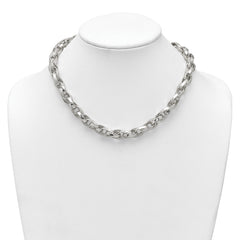 Sterling Silver Polished Double Twisted Link 18 inch Necklace