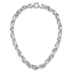 Sterling Silver Polished Double Twisted Link 18 inch Necklace