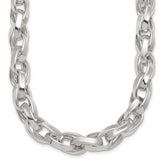 Sterling Silver Polished Double Twisted Link 18 inch Necklace
