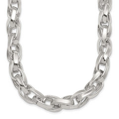 Sterling Silver Polished Double Twisted Link 18 inch Necklace