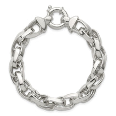 Sterling Silver Polished Double Twisted Link 7.75 inch Bracelet
