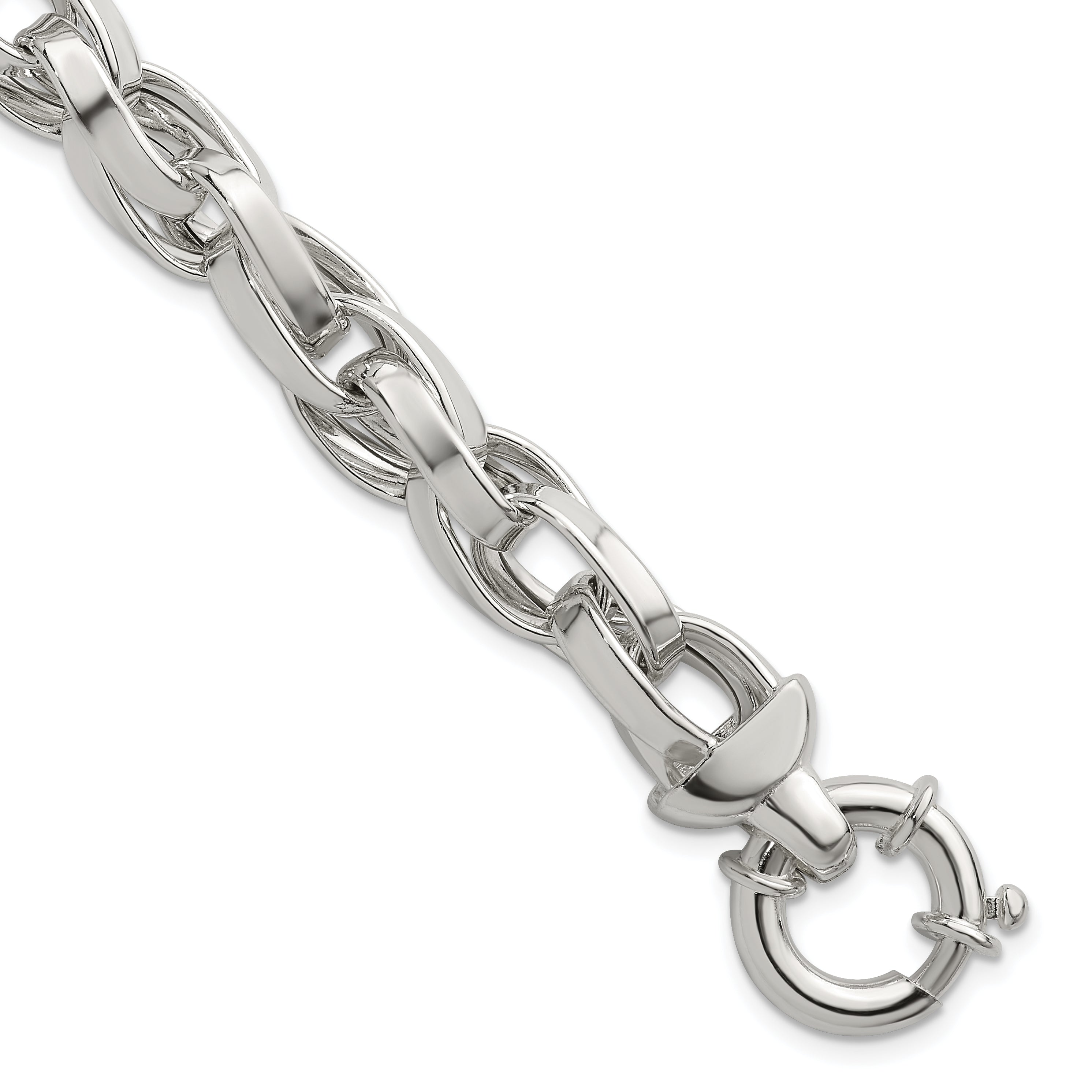 Sterling Silver Polished Double Twisted Link 7.75 inch Bracelet