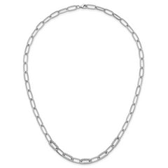 Sterling Silver Rhodium-plated Polished Fancy CZ Paperclip Chain 18 Inch Necklace