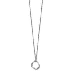 Sterling Silver Rhodium-plated Polished 16 inch with 2 inch extender Abstract Necklace