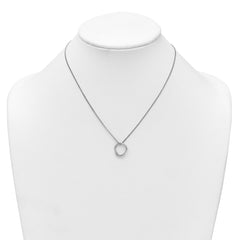 Sterling Silver Rhodium-plated Polished 16 inch with 2 inch extender Abstract Necklace