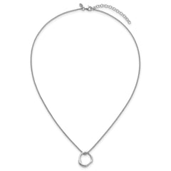 Sterling Silver Rhodium-plated Polished 16 inch with 2 inch extender Abstract Necklace