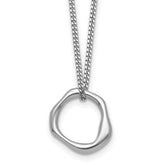 Sterling Silver Rhodium-plated Polished 16 inch with 2 inch extender Abstract Necklace