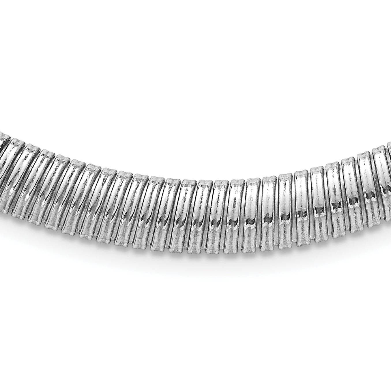 Sterling Silver Rhodium-plated Polished 9mm Cubetto 17.5 inch Necklace