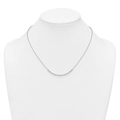 Sterling Silver Polished Center Beaded 18 Inch Necklace