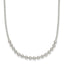 Sterling Silver Polished Center Beaded 18 Inch Necklace