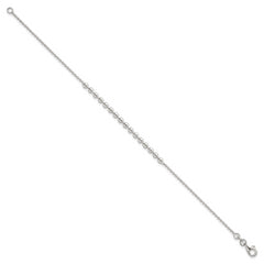 Sterling Silver Polished Center Beaded 7.5 Inch Bracelet