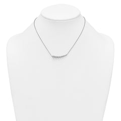 Sterling Silver Rhodium-plated Graduated Beaded 16 inch with 1.5 inch Extension Necklace